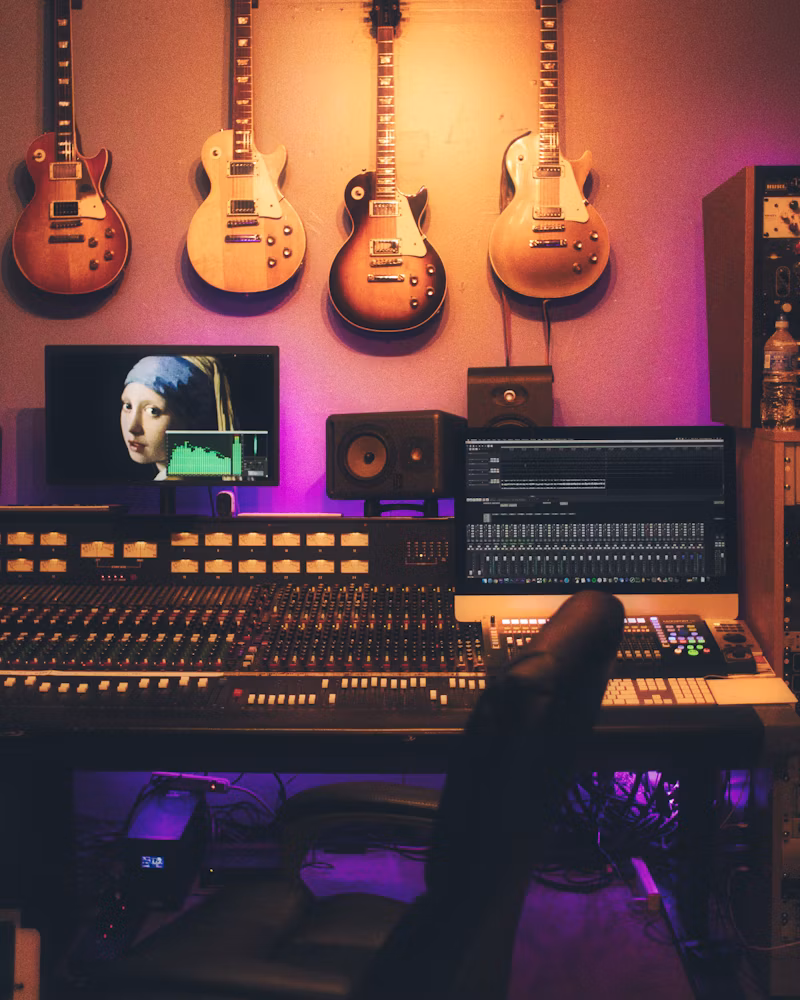 Cinematic low-light portrait of SE8 in a studio environment